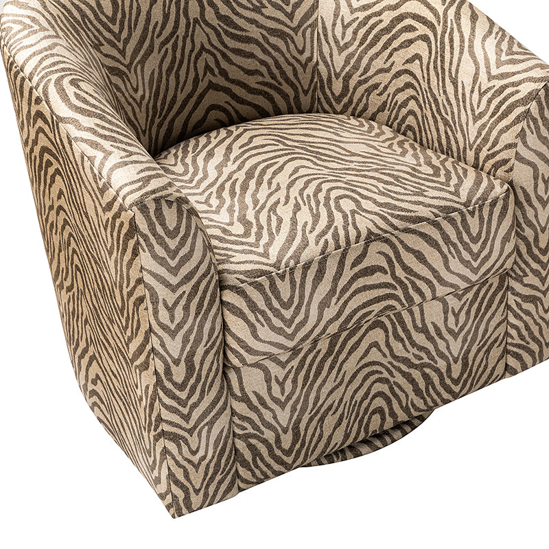 Pablo Modern Swivel Barrel Chair with Upholstered Fabric & Metal Base