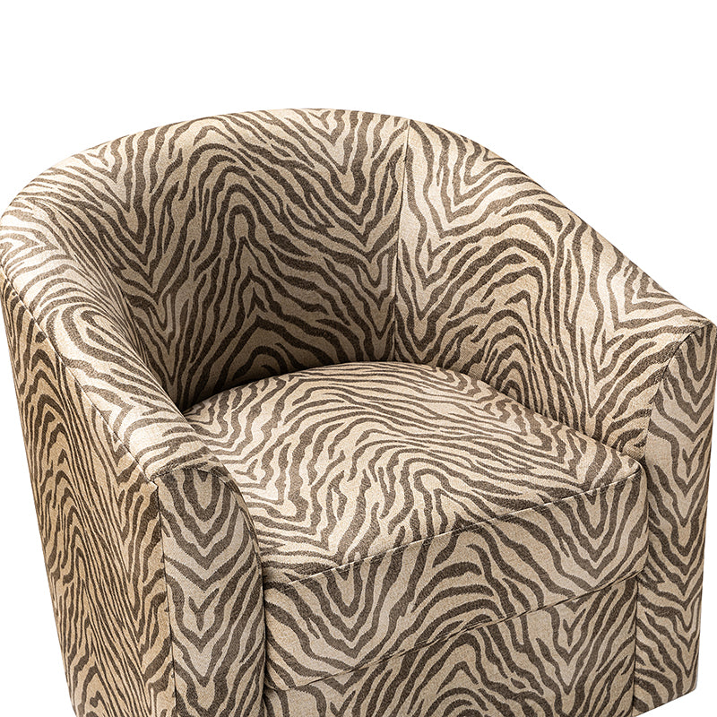 Pablo Modern Swivel Barrel Chair with Upholstered Fabric & Metal Base