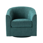 Pablo Modern Swivel Barrel Chair with Upholstered Fabric & Metal Base