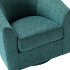 Pablo Modern Swivel Barrel Chair with Upholstered Fabric & Metal Base