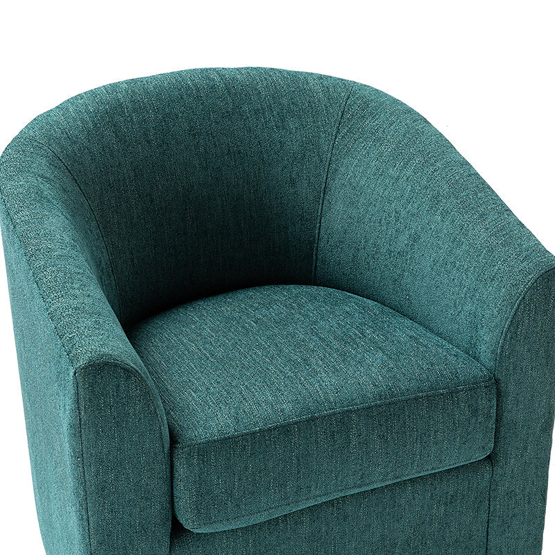 Pablo Modern Swivel Barrel Chair with Upholstered Fabric & Metal Base