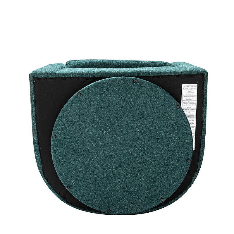 Pablo Modern Swivel Barrel Chair with Upholstered Fabric & Metal Base