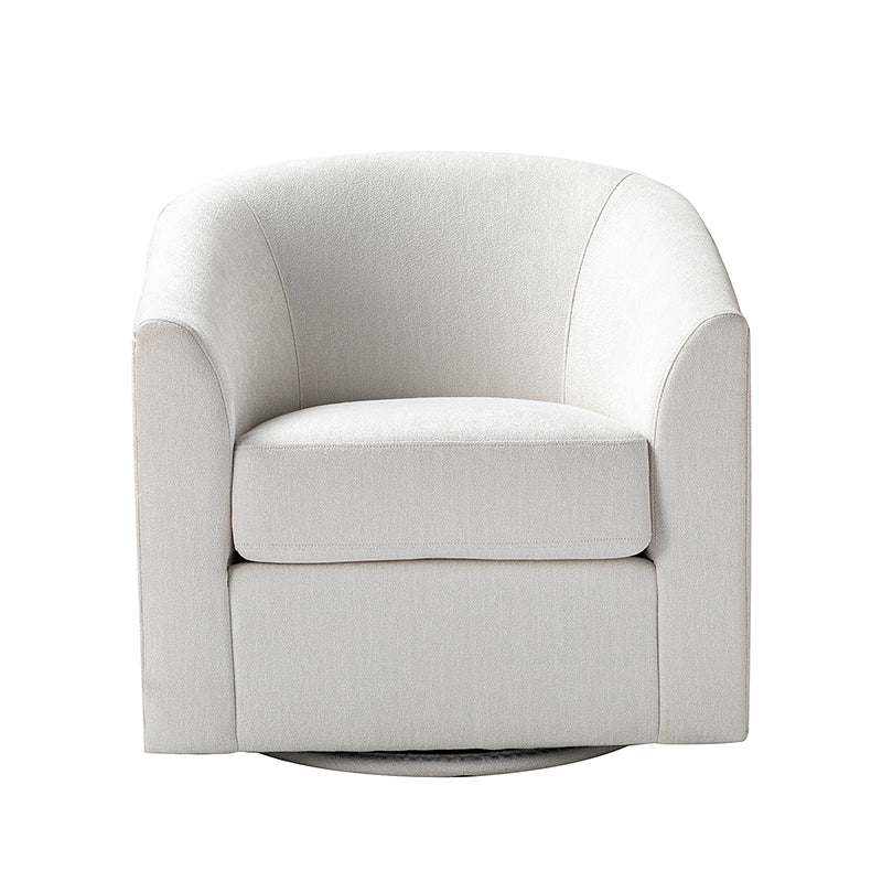 Pablo Modern Swivel Barrel Chair with Upholstered Fabric & Metal Base