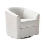Pablo Modern Swivel Barrel Chair with Upholstered Fabric & Metal Base