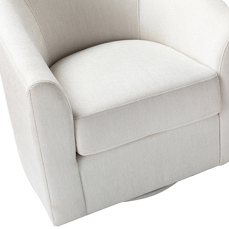 Pablo Modern Swivel Barrel Chair with Upholstered Fabric & Metal Base