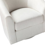 Pablo Modern Swivel Barrel Chair with Upholstered Fabric & Metal Base