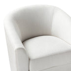 Pablo Modern Swivel Barrel Chair with Upholstered Fabric & Metal Base