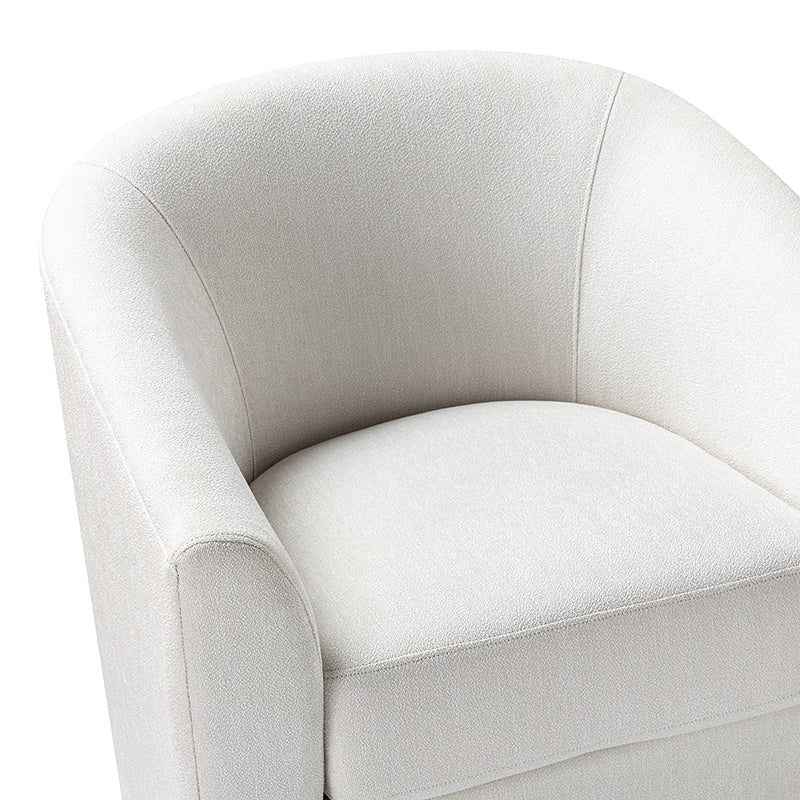 Pablo Modern Swivel Barrel Chair with Upholstered Fabric & Metal Base