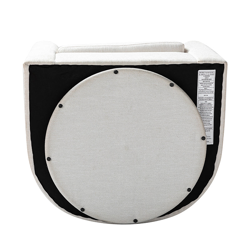 Pablo Modern Swivel Barrel Chair with Upholstered Fabric & Metal Base