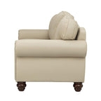 Flavio 81″ Genuine Leather Sofa – Vintage Glam Mid-Century Design