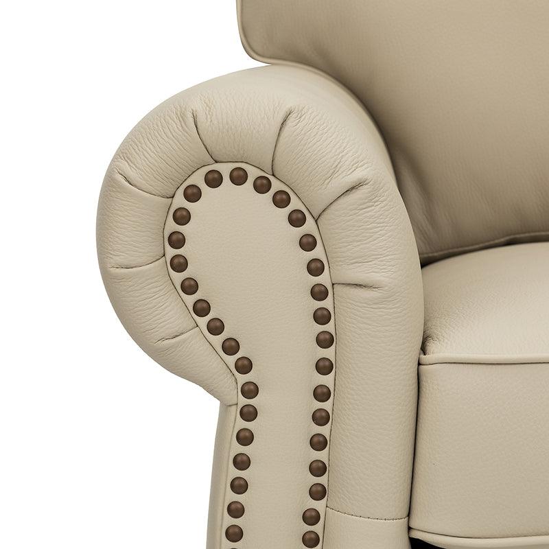 Flavio 81″ Genuine Leather Sofa – Vintage Glam Mid-Century Design