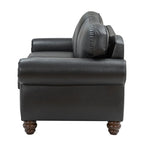 Flavio 81″ Genuine Leather Sofa – Vintage Glam Mid-Century Design