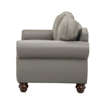 Flavio 81″ Genuine Leather Sofa – Vintage Glam Mid-Century Design