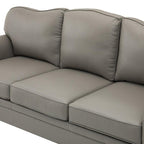 Flavio 81″ Genuine Leather Sofa – Vintage Glam Mid-Century Design