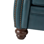 Flavio 81″ Genuine Leather Sofa – Vintage Glam Mid-Century Design