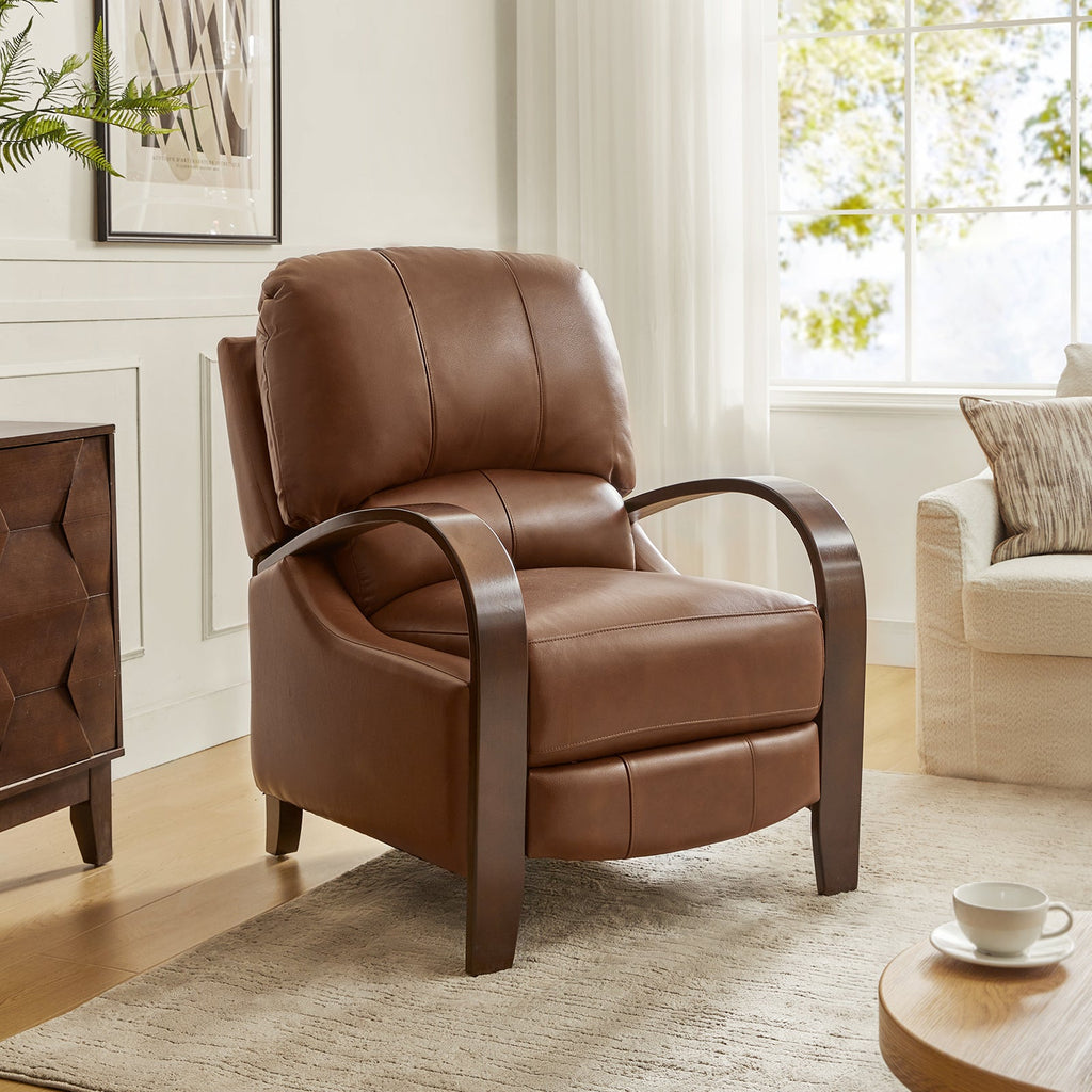 Melisa Genuine Leather Manual Recliner