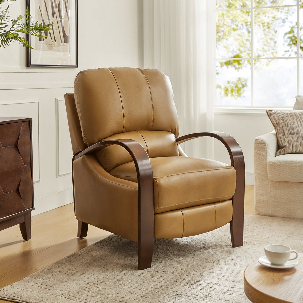 Melisa Genuine Leather Manual Recliner