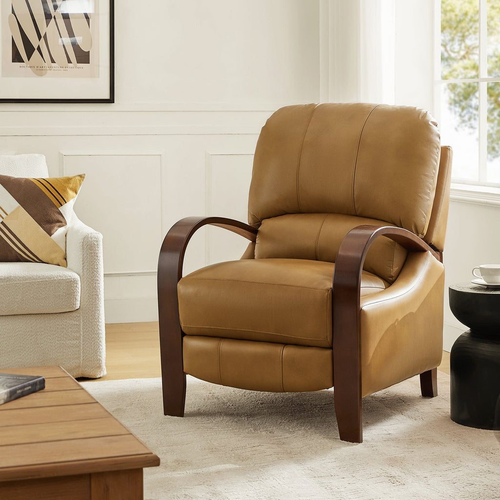 Melisa Genuine Leather Manual Recliner