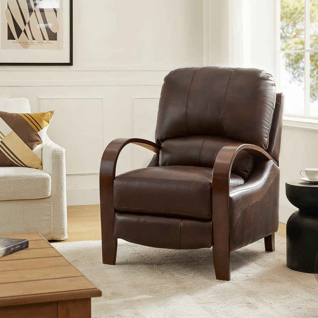 Melisa Genuine Leather Manual Recliner