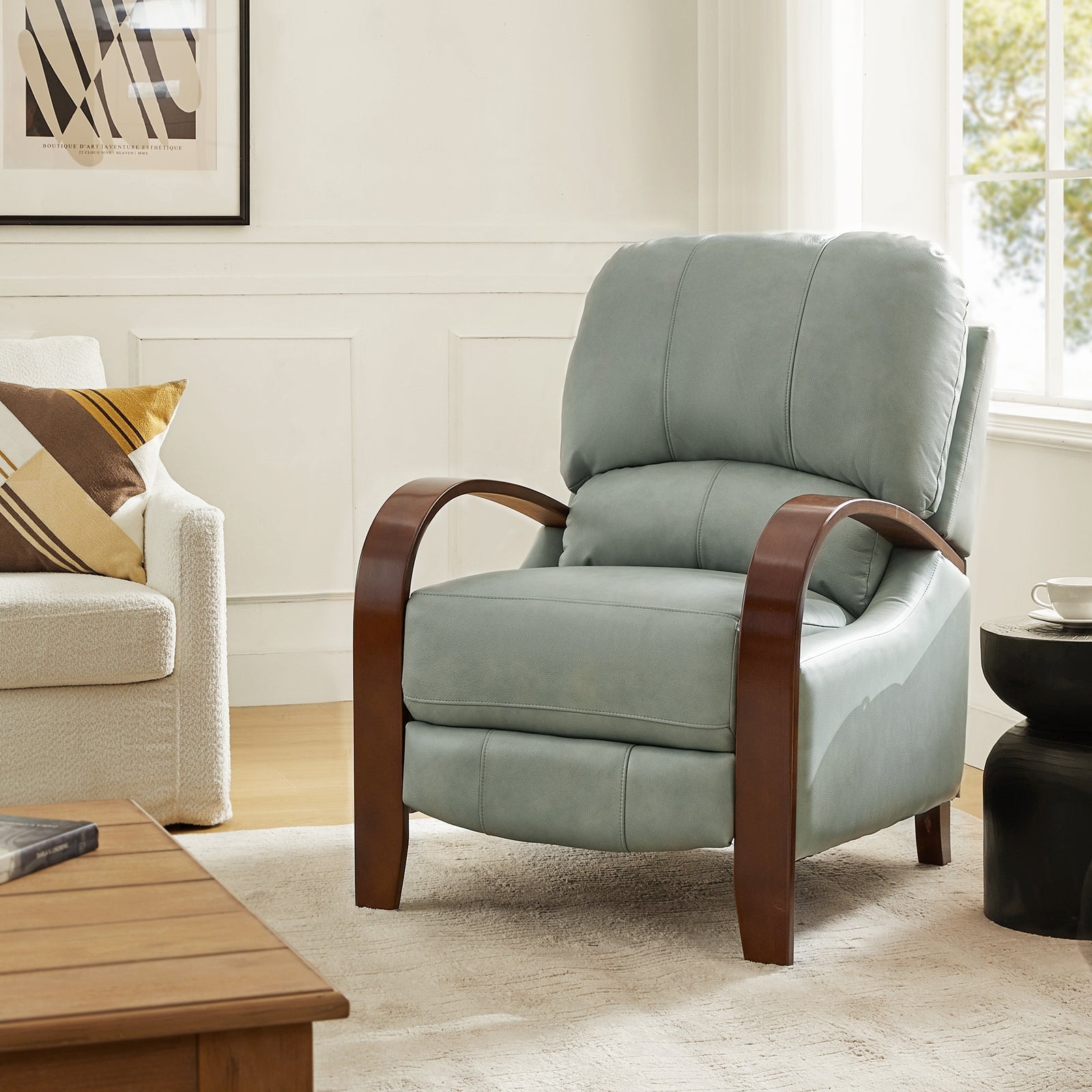 Melisa Genuine Leather Manual Recliner