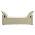 Benito 59.4 Wide End of Bed Storage Couch Bench with Two Throw Pillows