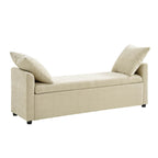 Benito 59.4 Wide End of Bed Storage Couch Bench with Two Throw Pillows