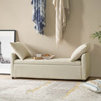 Benito 59.4 Wide End of Bed Storage Couch Bench with Two Throw Pillows