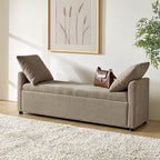 Benito 59.4 Wide End of Bed Storage Couch Bench with Two Throw Pillows