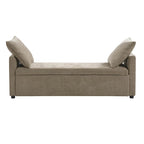 Benito 59.4 Wide End of Bed Storage Couch Bench with Two Throw Pillows
