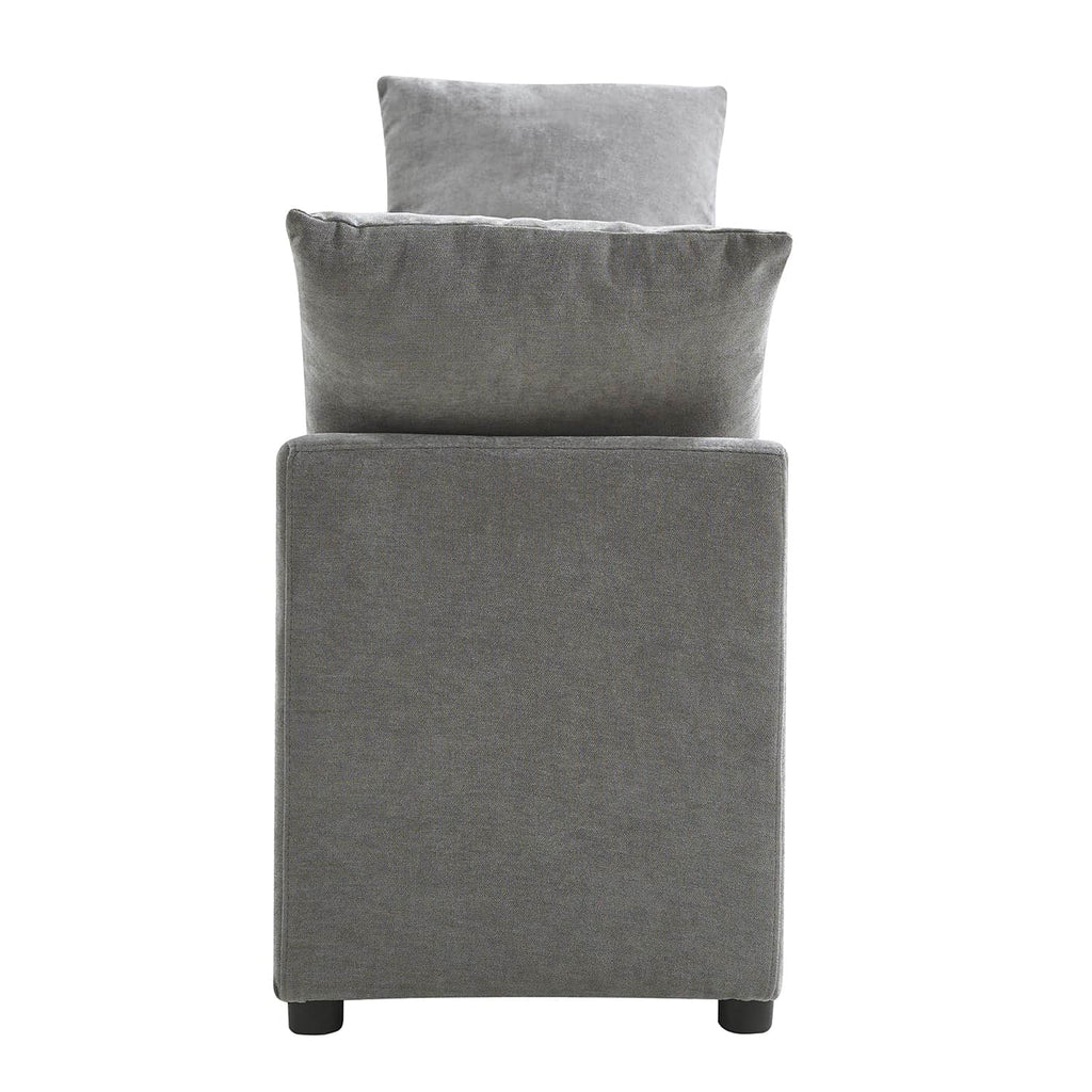 Benito 59.4 Wide End of Bed Storage Couch Bench with Two Throw Pillows