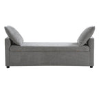 Benito 59.4 Wide End of Bed Storage Couch Bench with Two Throw Pillows