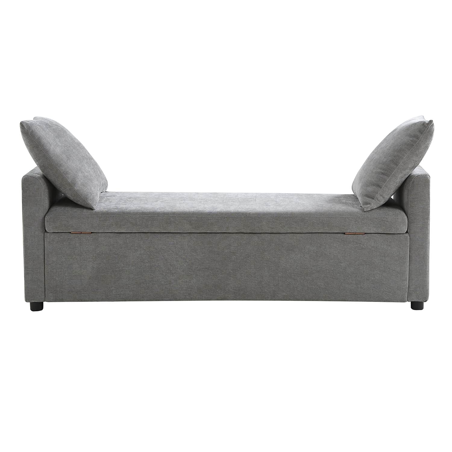 Benito 59.4 Wide End of Bed Storage Couch Bench with Two Throw Pillows