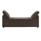 Benito 59.4 Wide End of Bed Storage Couch Bench with Two Throw Pillows