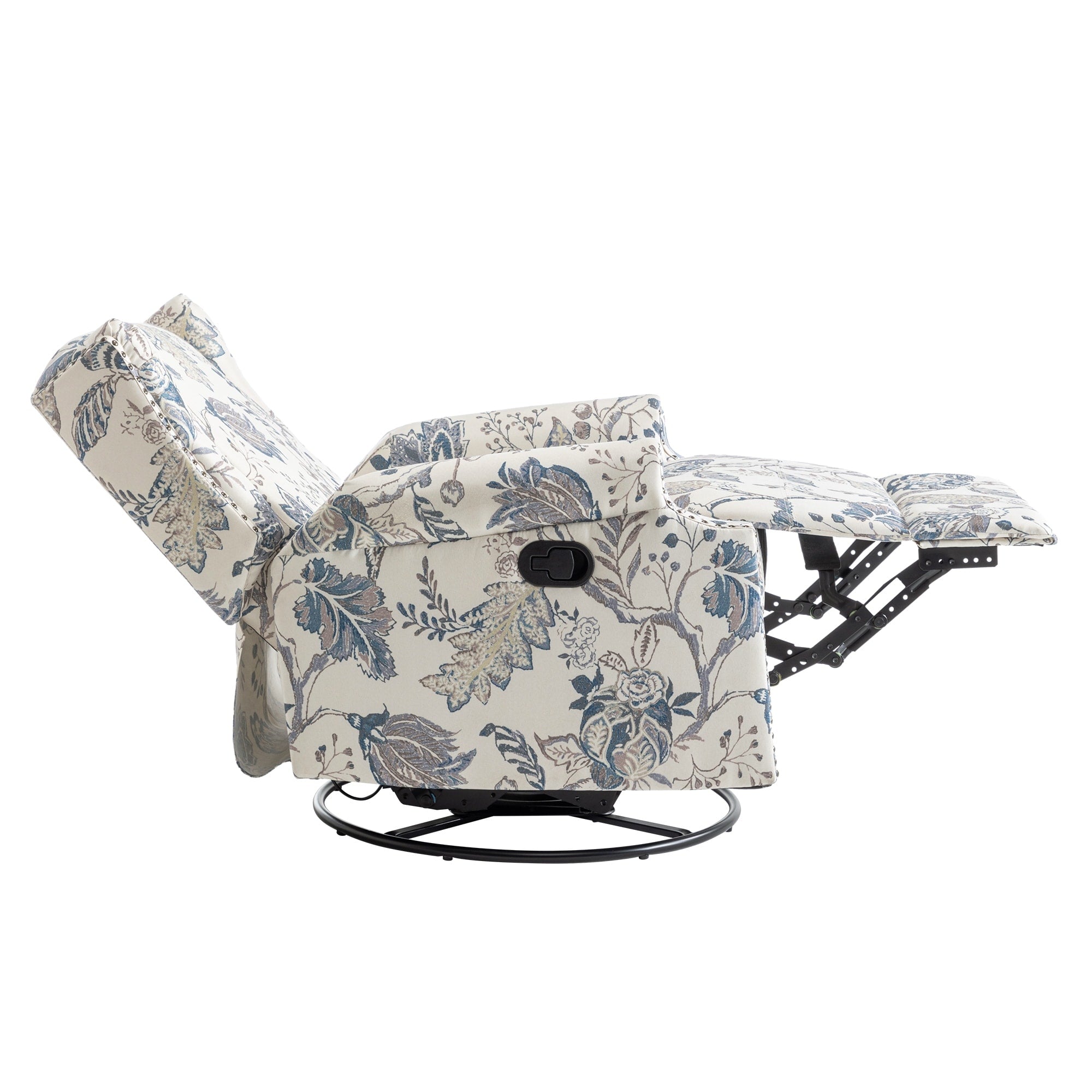 29'' W Pattern Swivel Glider Manual Push Back Recliner Chair Set of 2