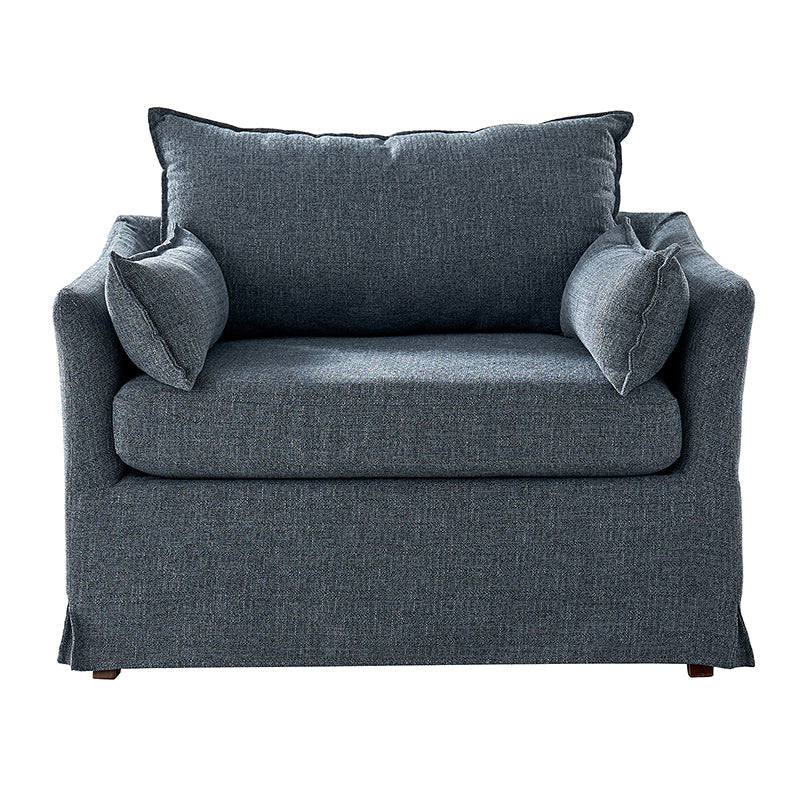 Miles Slipcovered Armchair with Large Ottoman