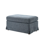 Miles Slipcovered Armchair with Large Ottoman