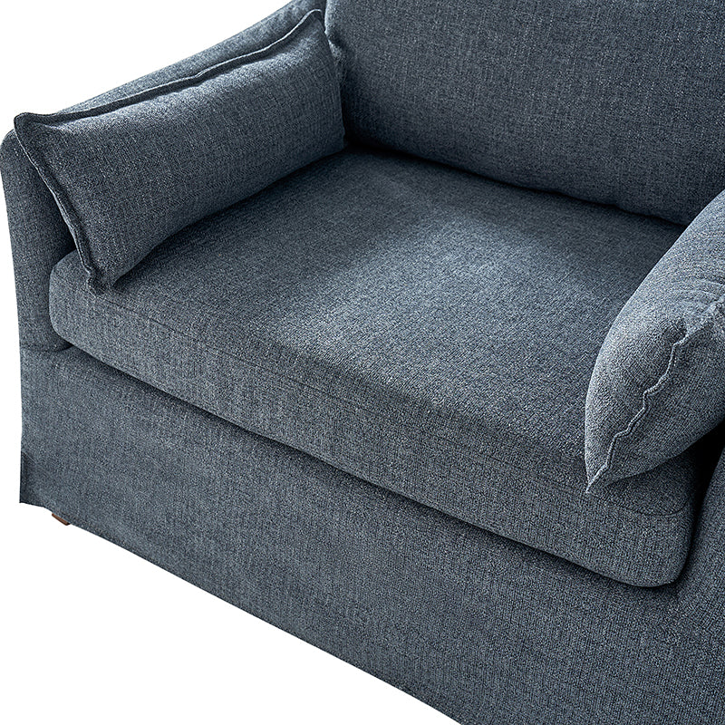 Miles Slipcovered Armchair with Large Ottoman