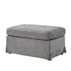 Miles Slipcovered Armchair with Large Ottoman