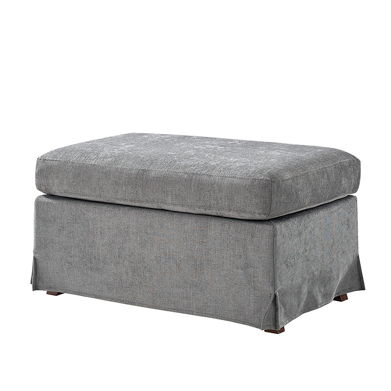 Miles Slipcovered Armchair with Large Ottoman