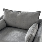 Miles Slipcovered Armchair with Large Ottoman