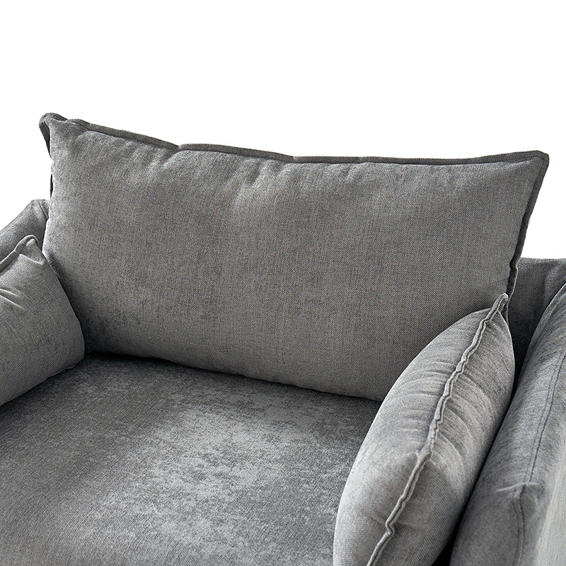 Miles Slipcovered Armchair with Large Ottoman