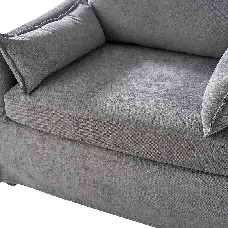 Miles Slipcovered Armchair with Large Ottoman