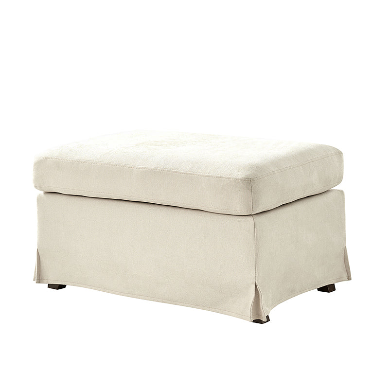 Miles Slipcovered Armchair with Large Ottoman