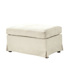 Miles Slipcovered Armchair with Large Ottoman