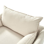 Miles Slipcovered Armchair with Large Ottoman