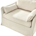 Miles Slipcovered Armchair with Large Ottoman