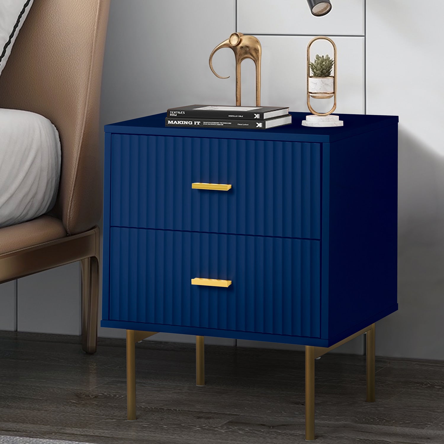Nahuel Modern Nightstand With Two Drawers(Optional Types)