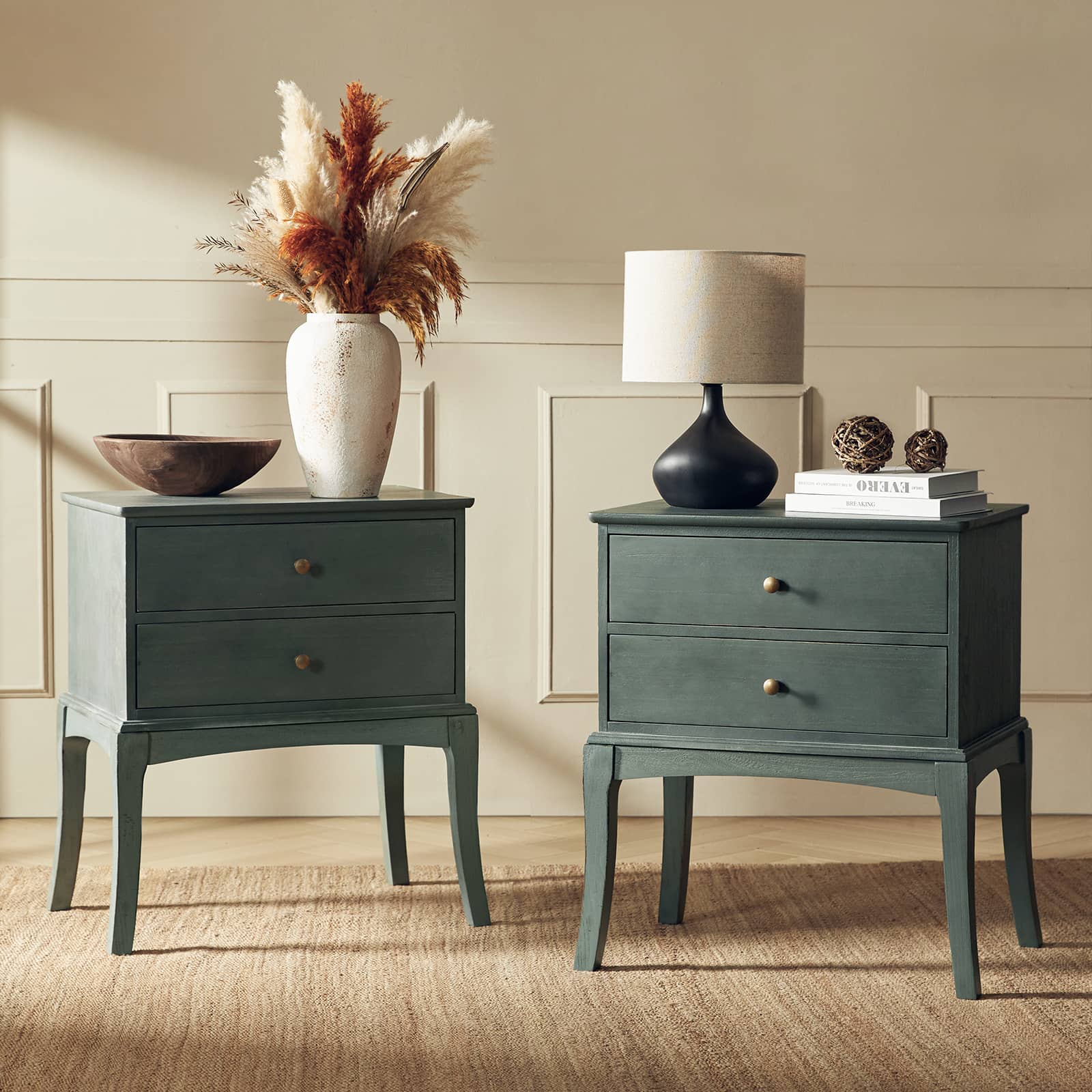 Dominique 28 Tall Solid Wood Nightstand with Hidden Outlet(Optional Types)