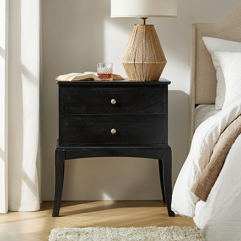 Dominique 28 Tall Solid Wood Nightstand with Hidden Outlet(Optional Types)