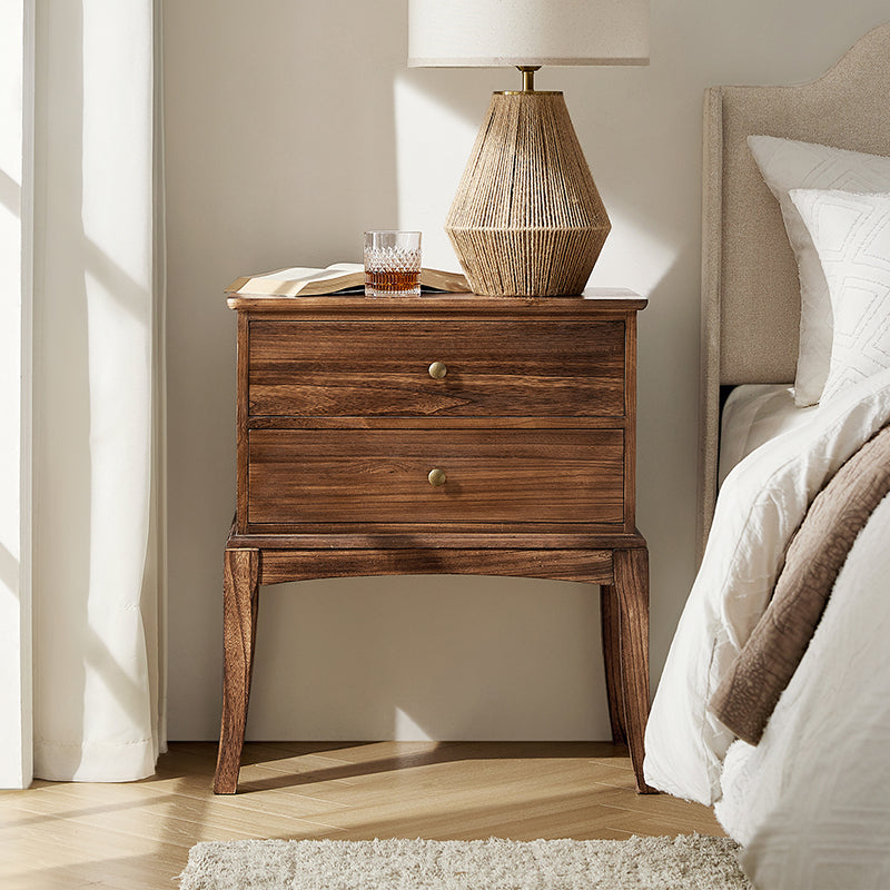 Dominique 28 Tall Solid Wood Nightstand with Hidden Outlet(Optional Types)